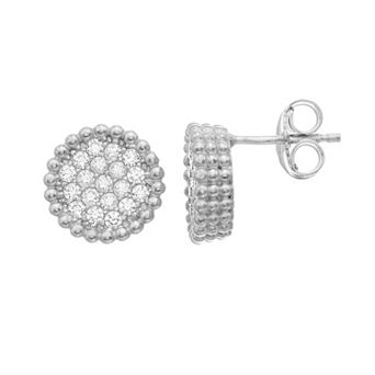 Sterling Silver Circular Stud Earrings