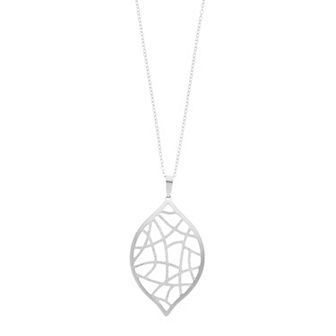 Sterling Silver Leaf Pendant Necklace