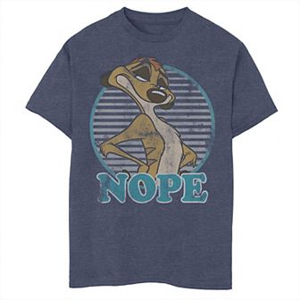 Disney's The Lion King Boys 8-20 Timon Nope Striped Circle Vintage Graphic Tee