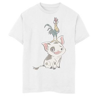 Disney's Moana Boys 8-20 Pua And Hei Hei Distressed Portrait Graphic Tee