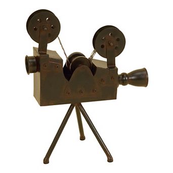 Stella & Eve Vintage Style Double Reel Metal Movie Camera Table Decor with Tripod Base