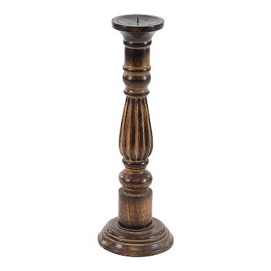 Stella & Eve Traditional Style Turned Column Wood Candlesticks 3-pc. Set