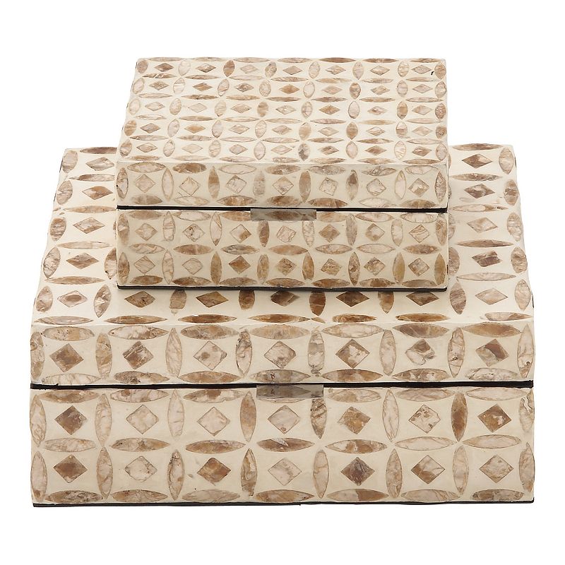 Stella & Eve Contemporary Geometric Decorative Box Table Decor 2-piece Set,