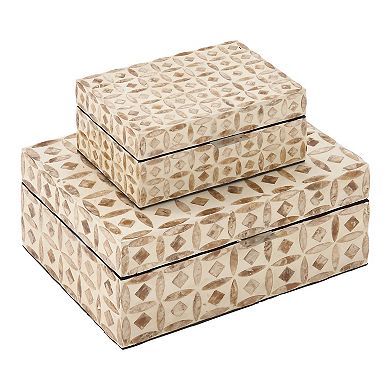 Stella & Eve Contemporary Geometric Decorative Box Table Decor 2-piece Set