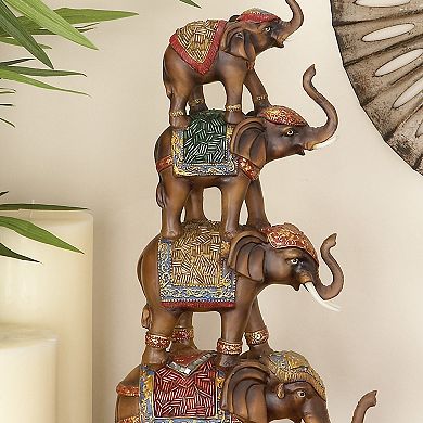Stella & Eve Eclectic Stacked Elephants Table Decor