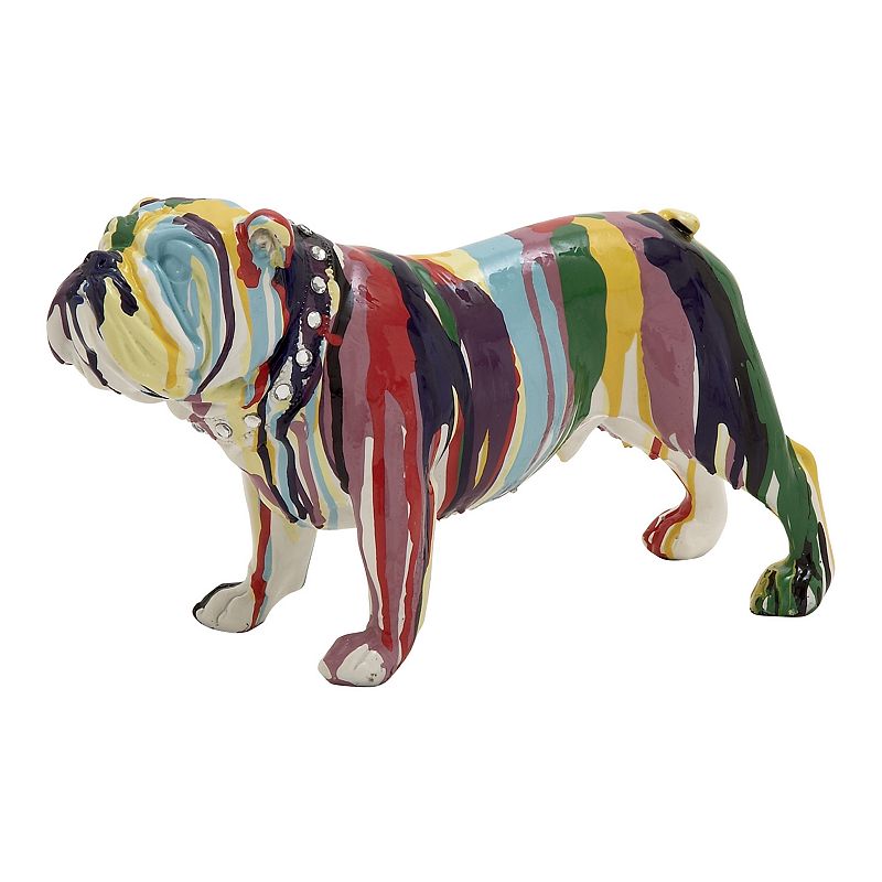 Stella & Eve Eclectic Bulldog Dripping Rainbow Table Decor, Multicolor, Sma