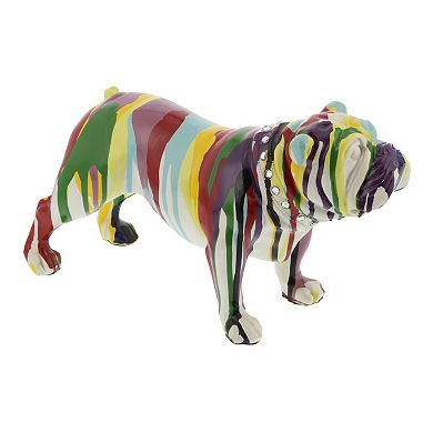 Stella & Eve Eclectic Bulldog Dripping Rainbow Table Decor