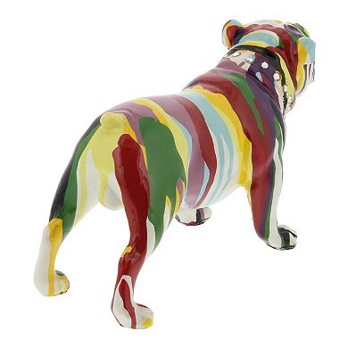 Stella & Eve Eclectic Bulldog Dripping Rainbow Table Decor