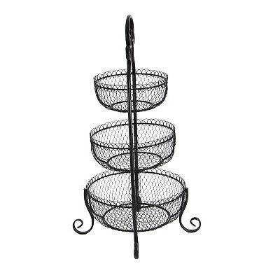 Stella & Eve Farmhouse 3-Tier Mesh Decorative Tray Stand Table Decor