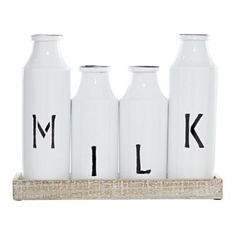Stella & Eve Farmhouse Milk Bottle Decorative Table Decor