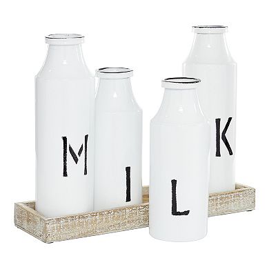 Stella & Eve Farmhouse Milk Bottle Decorative Table Decor
