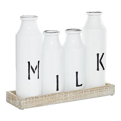 Stella & Eve Farmhouse Milk Bottle Decorative Table Decor