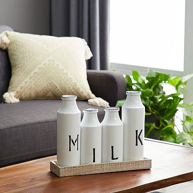 Stella & Eve Farmhouse Milk Bottle Decorative Table Decor