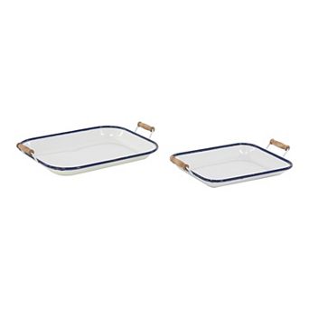 Stella & Eve Farmhouse Decorative Tray Table Decor 2 pc Set