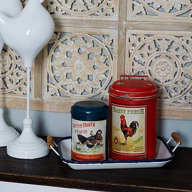 Stella & Eve Farmhouse Decorative Tray Table Decor 2-piece Set