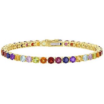 Stella Grace 18k Gold Over Silver Multi-Gemstone Tennis Bracelet