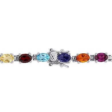 Stella Grace Sterling Silver Multi-Gemstone Tennis Bracelet