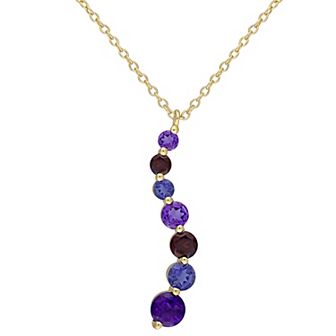 Stella Grace 18k Gold Over Silver Multi-Gemstone Journey Pendant Necklace