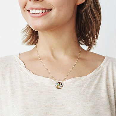 Stella Grace 18k Gold Over Silver Multi-Gemstone Floral Pendant Necklace