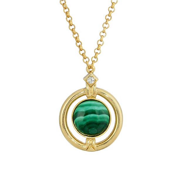 Round stone shop pendant necklace