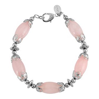 1928 Silver Tone Stone Bracelet