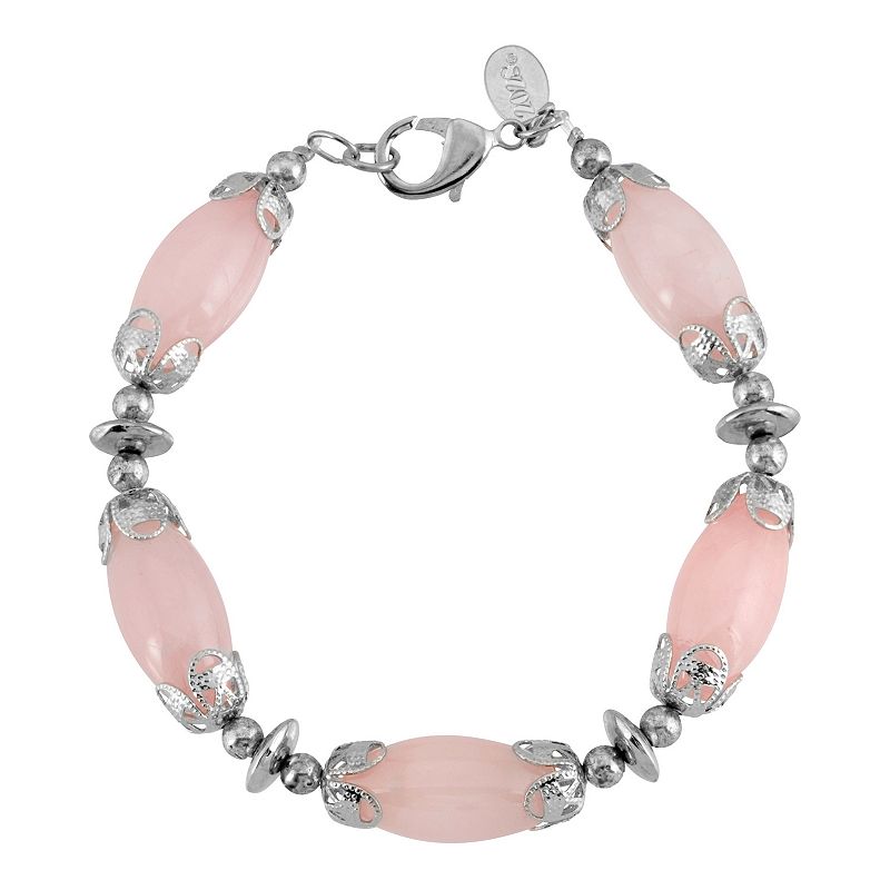 1928 Silver Tone Stone Bracelet, Womens, Size: 7.5, Pink