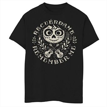 Disney / Pixar's Coco Boys 8-20 Remember Me Sugar Skull Circle Logo Graphic Tee