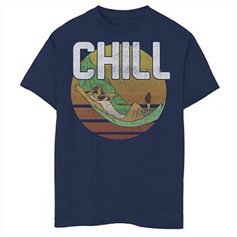 Disney's The Lion King Boys 8-20 Timon Chill Leaf Hammock Vintage Graphic Tee