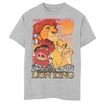 Disney's The Lion King Boys 8-20 Happy Group Shot Sunset Vintage Poster Graphic Tee