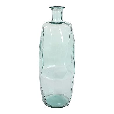 Stella & Eve Decorative Soda Lime Glass Flower Vase with Geometric Body