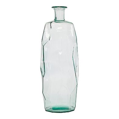 Stella & Eve Decorative Soda Lime Glass Flower Vase with Geometric Body