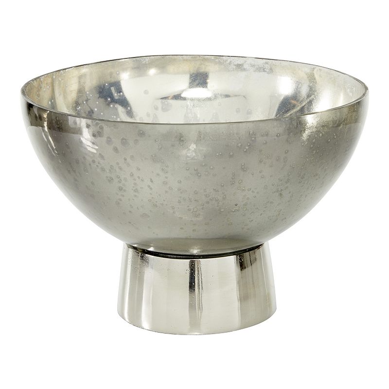 Stella & Eve Contemporary Aluminum Glass Bowl, Grey, Small