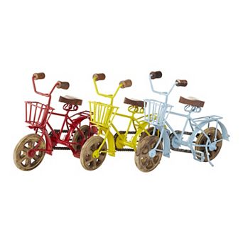 Stella & Eve Eclectic Multicolor Bicycle Table Decor 3 pc Set