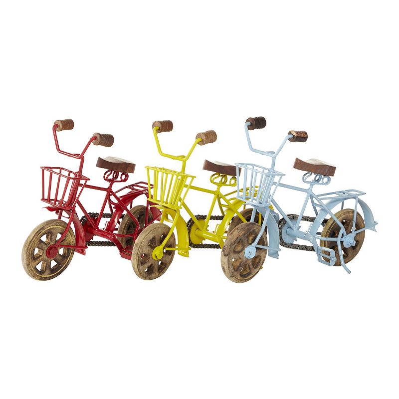 Stella & Eve Eclectic Multicolor Bicycle Table Decor 3-piece Set, Small