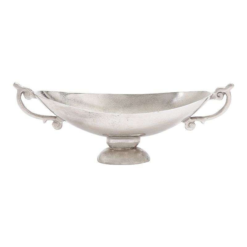 Stella & Eve Traditional Aluminum Pedestal Bowl, Grey, Small