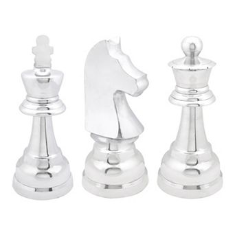 CosmoLiving by Cosmopolitan Metallic Decorative Chess Piece Table Decor 3 pc Set