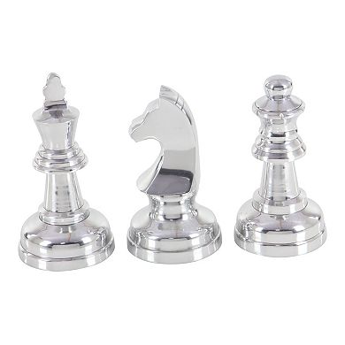 Stella & Eve Metallic Decorative Chess Piece Table Decor 3-piece Set