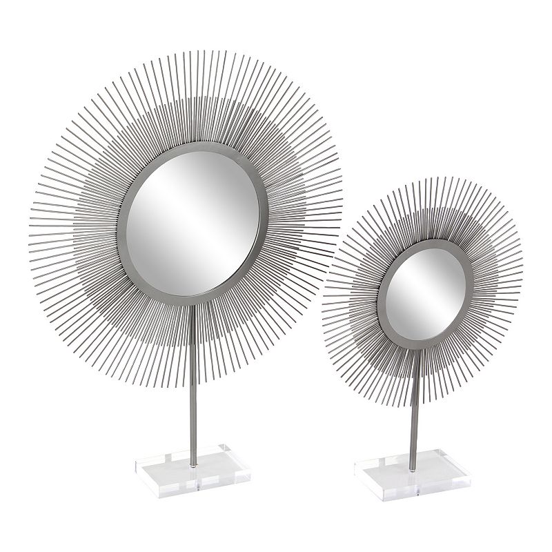 Stella & Eve Modern Burst Mirror Decorative Table Decor 2-piece Set, Black,