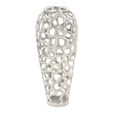 Stella & Eve Eclectic Silver Organic Hole-Designed Aluminum Vase