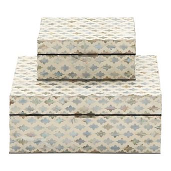 Stella & Eve Zig-Zag Decorative Box Table Decor 2 pc Set