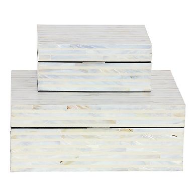 Stella & Eve Rectangular Mosaic Decorative Box Table Decor 2-piece Set