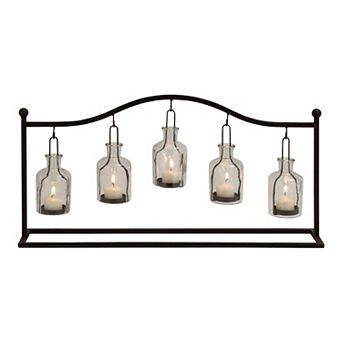 Stella & Eve Traditional 5-Decanter Metal & Glass Votive Holder