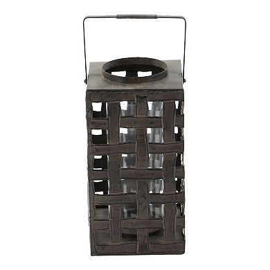 Stella & Eve Eclectic Metal & Glass Weaved Candle lantern