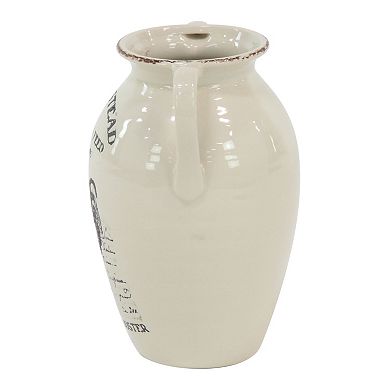 Stella & Eve Farmhouse Ceramic Amphora Vases With Barn Animal Prints 3-pc. Set