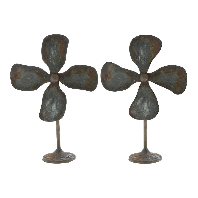 Stella & Eve Industrial Faux Propeller Sculpture Table Decor, Grey, Medium