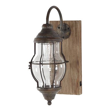 Stella & Eve Industrial Metal & Wood Wall Sconce