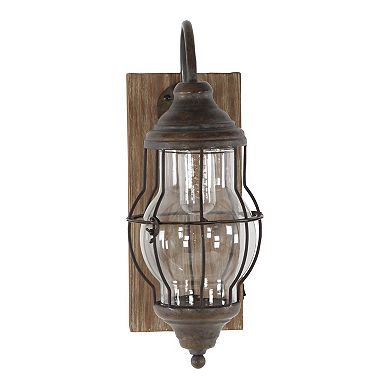 Stella & Eve Industrial Iron & Wood Wall Sconce