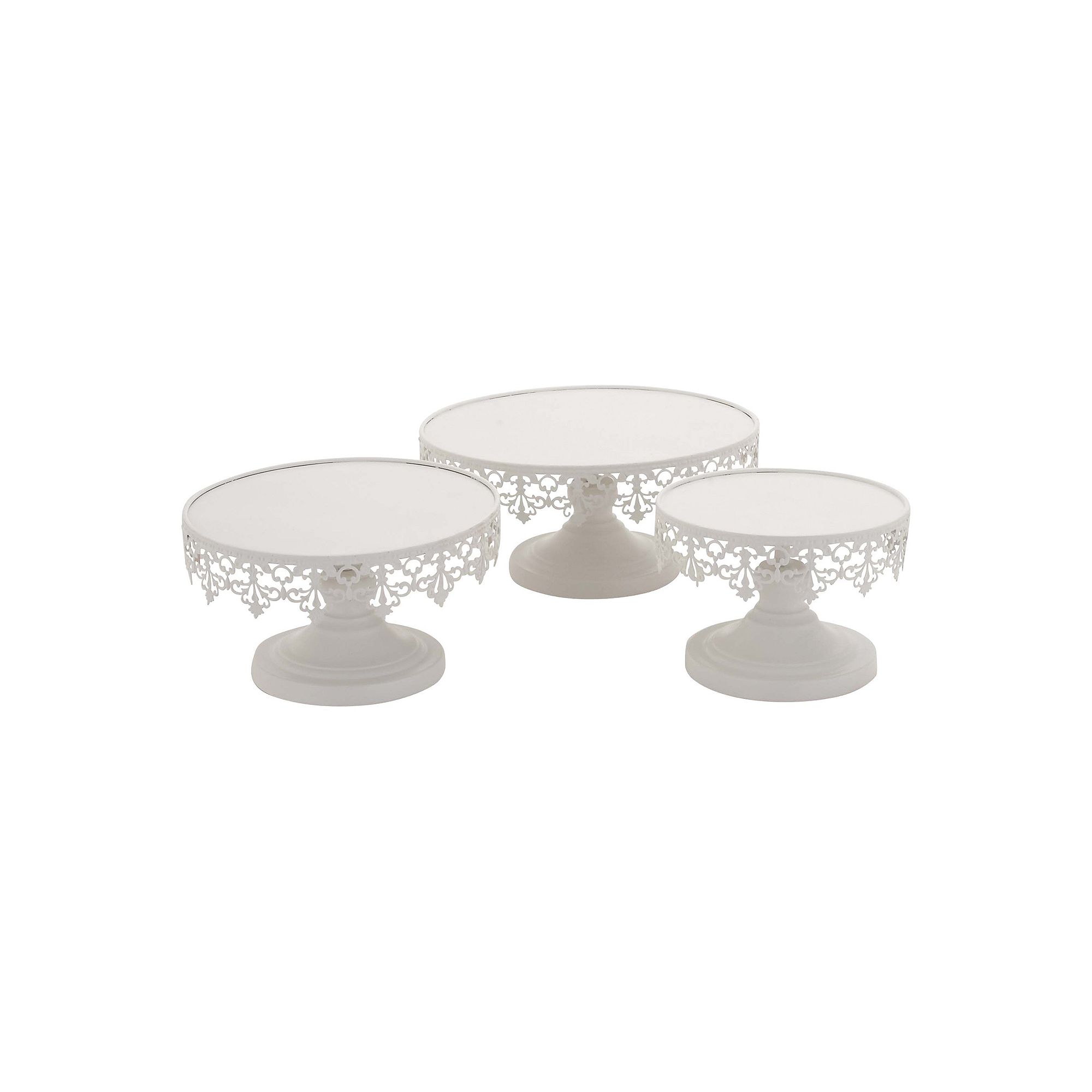 Stella & Eve Round White Decorative Stand Table Decor 3-piece Set