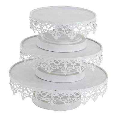 Stella & Eve Round White Decorative Stand Table Decor 3-piece Set
