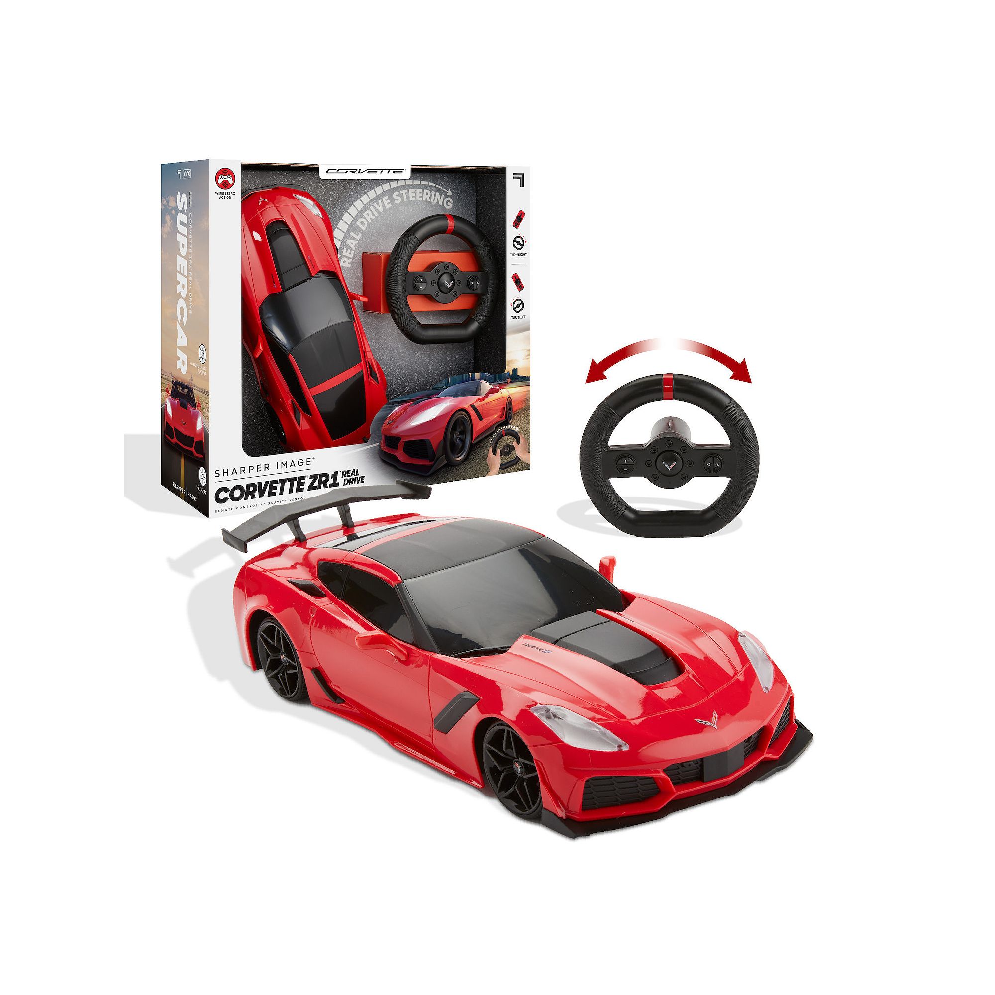 Sharper Image Toy RC Real Drive 1 16 GM Corvette, Red Black